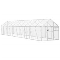 Woliera, srebrna, 1,79x10x1,85 m, aluminium