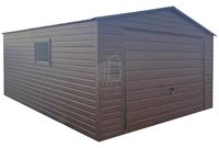 Garaż blaszany 4x5m Brama uchylna drzwi okno drewnopodobny dwuspad  ID757