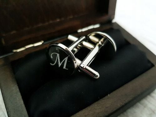 Spinki do Mankietów z Inicjałami Literami Inicjały do Ślubu Ślub Ślubne na Arena.pl