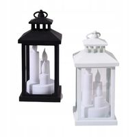 LAMPION LATARNIA ZE ŚWIECZKĄ LED LAMPA ZNICZ ŚWIECZKA 22cm