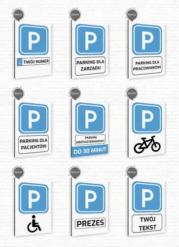 Tabliczka znak informacyjny 20x15 Biała PARKING DLA ZARZĄDU Aluminiowa na Arena.pl