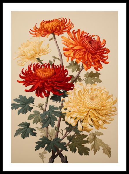Plakat 42x59,4cm Tańczące Chryzantemy zdjęcie 3