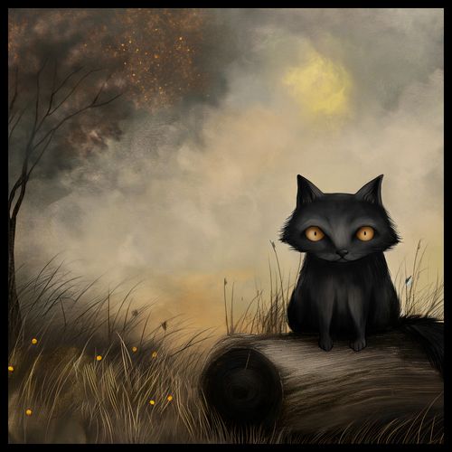 Plakat 80x80cm Czarny Kot na Arena.pl