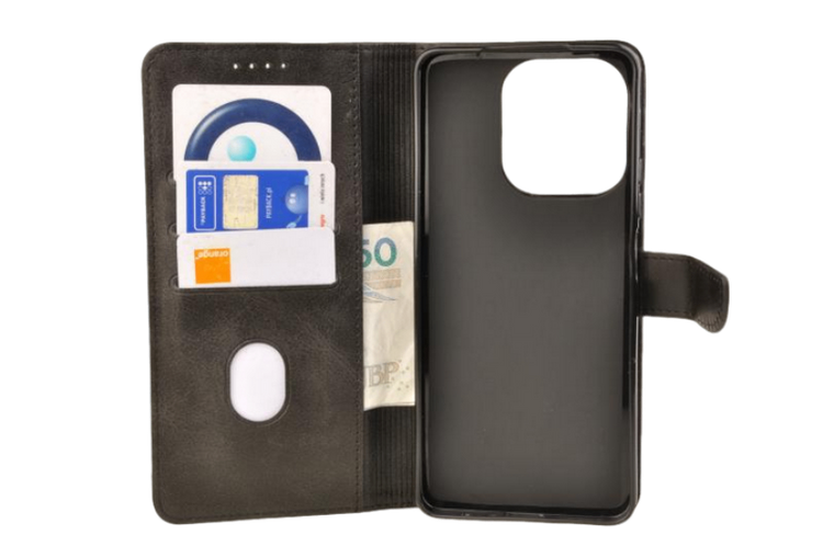 Etui portfel Wallet do Oppo A5 Pro 5G czarny zdjęcie 3