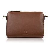 torebka damska na ramię skórzana koniakowa kompaktowa listonoszka