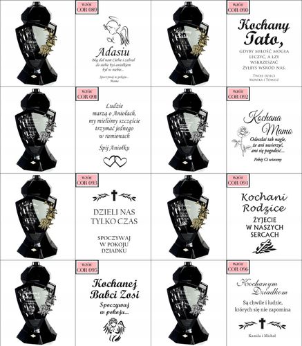 Znicz LUSTRO RÓŻA czarny z grawerem personalizowany DLA BABCI Z IMIENIEM na Arena.pl