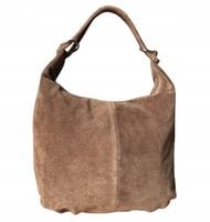 TAUPE ZAMSZOWA TOREBKA WOREK CAPPUCCINO TOREBKA ZAMSZ NATURALNY Vera Pelle