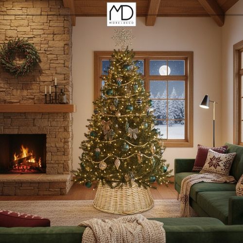 Osłona wiklinowa brąz na doniczkę stojak pod choinkę na święta wiklina kosz na Arena.pl