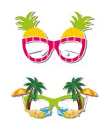 Okulary papierowe Ananas Plaża hawajskie przyjęcie 2szt