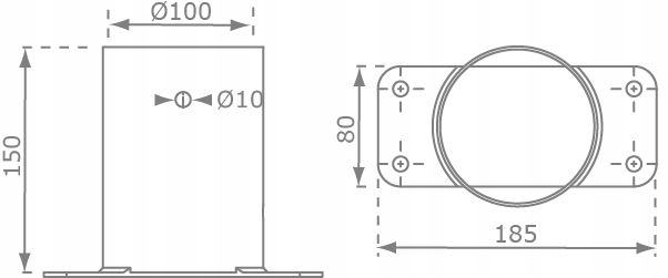 Łącznik do huśtawki belka okrągła ścienny 10cm czerwony zdjęcie 3