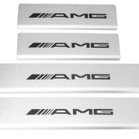 Listwa progowa MERCEDES C W205 AMG Stal nierdzewna 304 mat z czarnymi