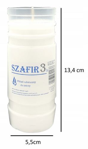Wkłady do zniczy Parafinowe Szafir3 13,4cm na Arena.pl