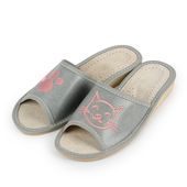 Kapcie damskie kotek pantofle łapka skóra