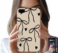 ETUI DO IPHONE ( 7 PLUS ) - BEŻOWE KOKARDKI WSTĄŻKA MODNE WZORY