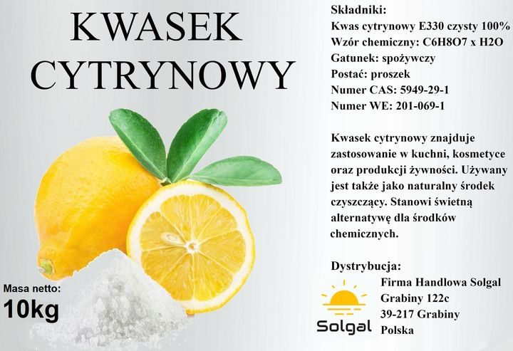 Kwas kwasek cytrynowy spożywczy E330 czysty 10kg zdjęcie 7