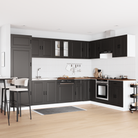 Szafka pod zlew z drzwiami Porto 2 pcs Czarny 80 x 46 x 84.5 cm