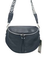 Torebka listonoszka nerka skóra ekologiczna pasek BOHO czarny 76201