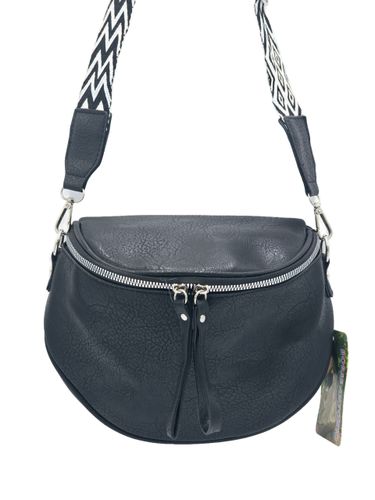 Torebka listonoszka nerka skóra ekologiczna pasek BOHO czarny 76201 na Arena.pl