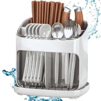 Ociekacz na sztućce suszarka stojak do kuchni z odpływem 3 komory