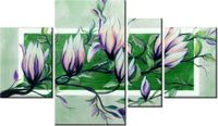 120CM 70 OBRAZ 4 ELEM SŁODYCZ MAGNOLII ZIELENI ŚCIENNY