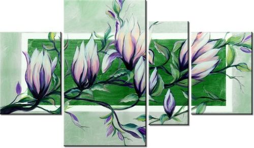 120CM 70 OBRAZ 4 ELEM SŁODYCZ MAGNOLII ZIELENI ŚCIENNY na Arena.pl