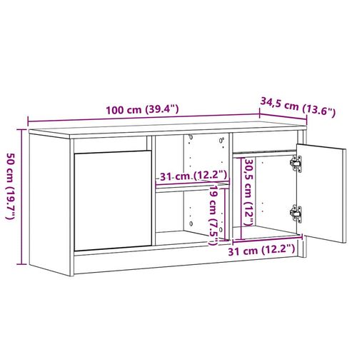 Szafka pod telewizor Ze LED Lights Czarny 100 x 34 x 50 cm na Arena.pl