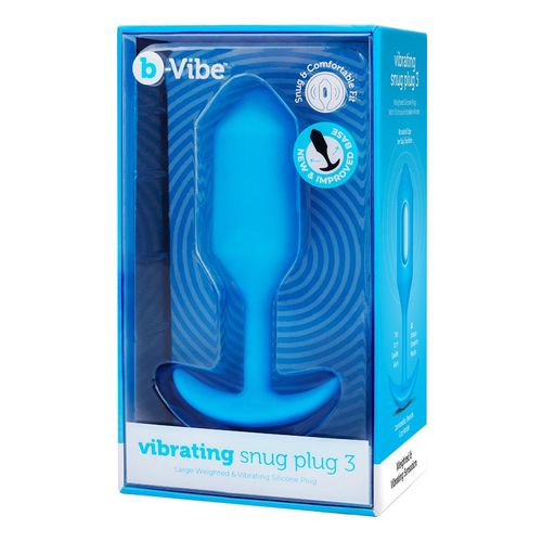 Zatyczka Analna B-Vibe Vibrating Snug 3 Niebieski (3,7 x 13,8 x 1 cm) na Arena.pl
