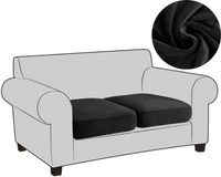 2X POKROWIEC NA  SIEDZISKO OPARCIE WELUR CZARNY