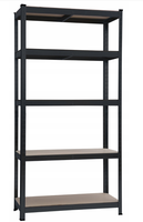 Regał magazynowy metalowy 150x75x30 5 półek x 150kg czarny