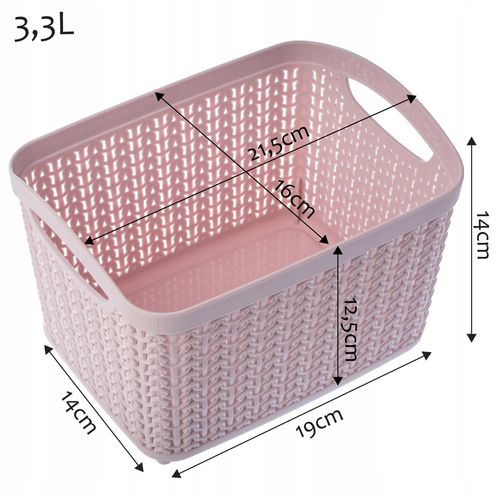 KOSZYK POJEMNIK PUDEŁKO PLASTIK KOSZ 3,3L KOLORY na Arena.pl