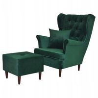 Fotel uszak Gaja z podnóżkiem, skandynawski Family Meble GLAMOUR solon