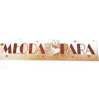 tablica na samochód ślubny młoda para gołąbki