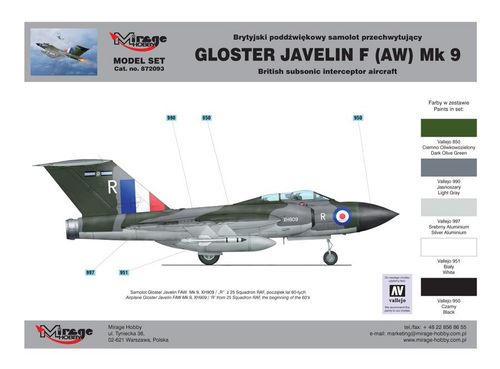 Gloster Javelin F Mk9 Model Set na Arena.pl