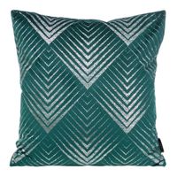 POSZEWKA WELUR VELVET WE WZORY 45X45 CM TURKUSOWA