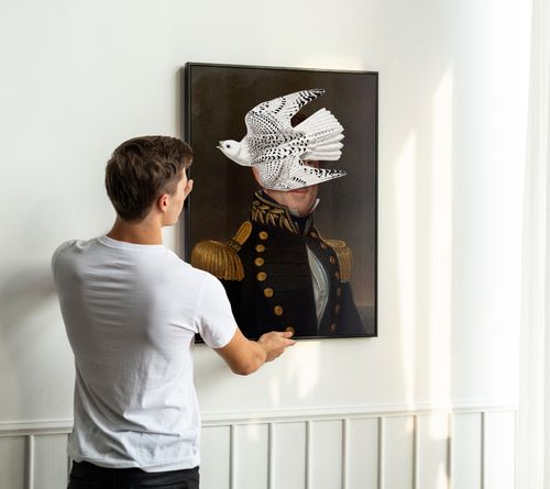 Plakat portret pop art generał 40x50 cm w czarnej ramie na Arena.pl