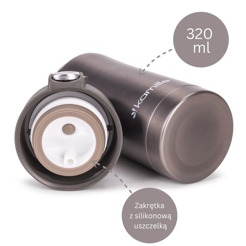 KUBEK TERMICZNY TERMOS STALOWY 100% SZCZELNY pojemny bidon KAMILLE 320 ml na Arena.pl