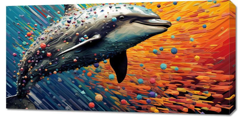 Obraz 100x50cm Delfin w Palecie Barw zdjęcie 1