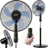 WENTYLATOR PODŁOGOWY ZELMER WIATRAK CYLKULATOR STOJĄCY CICHY CZARNY 50W