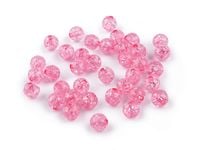 CRACKLE PLASTIK JASNY RÓŻ 8MM 20SZT