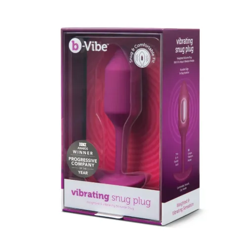 b-vibe vibrating snug plug 2 rose - silikonowy korek wibrujący 112g na Arena.pl