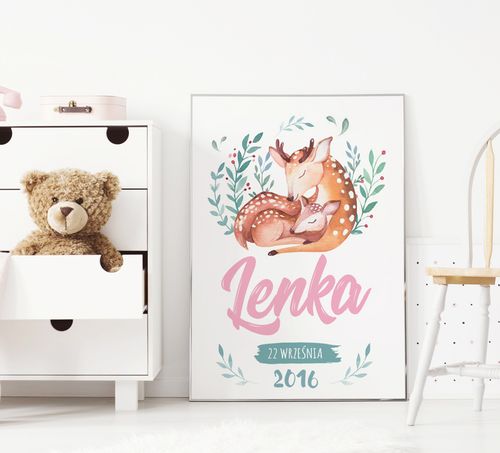 Plakat metryczka dla twojego dziecka 50x70 cm na Arena.pl