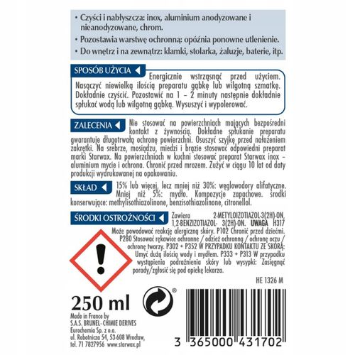 ALUMINIUM- INOKS-CHROM-250ML STARWAX 43170 na Arena.pl