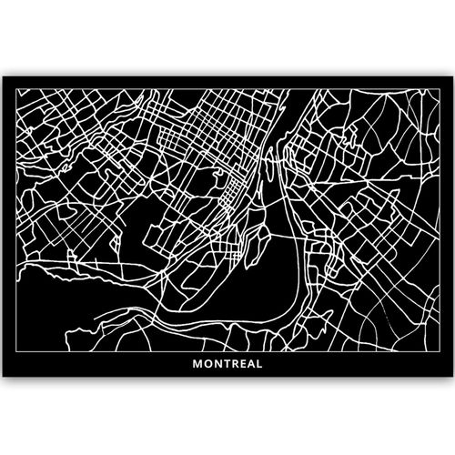 Obraz na płótnie – Canvas, plan miasta Montreal 90x60 na Arena.pl
