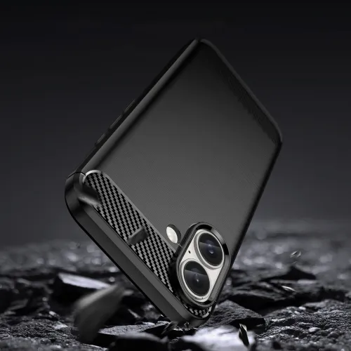 etui silikonowe carbon case do iphone 16 plus - czarne na Arena.pl