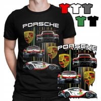 KOSZULKA T-SHIRT MĘSKI WZORY DO WYBORU - PORSCHE AUTA SAMOCHODY - XL
