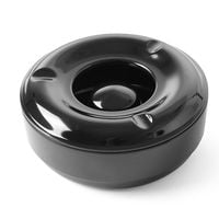 popielniczka z pokrywką z melaminy czarna śr. 146mm - hendi 569757