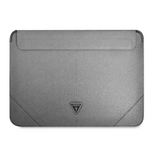 Pokrowiec Guess Saffiano Triangle Logo na laptopa 16'' - srebrny na Arena.pl