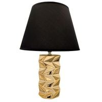 LAMPA STOŁOWA NOCNA GEOMETRYCZNA ZŁOTA CZARNY KLOSZ GLAMOUR NOWOCZESNA 40c