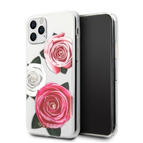 Guess GUHCN58ROSTRT iPhone 11 Pro transparent hardcase Flower zdjęcie 1