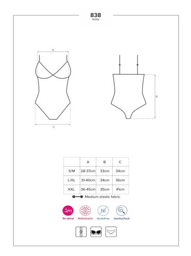 838-Ted-1 Body Otwarte Czarne S/M na Arena.pl